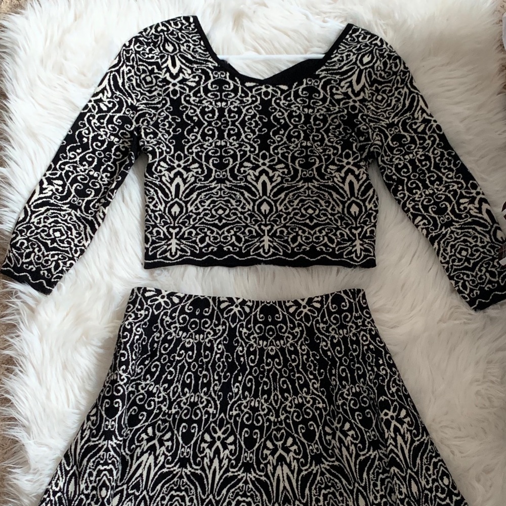 Two-Piece patterned Top and Skirt Set